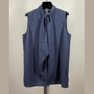 Elegant Blue Sleeveless Blouse